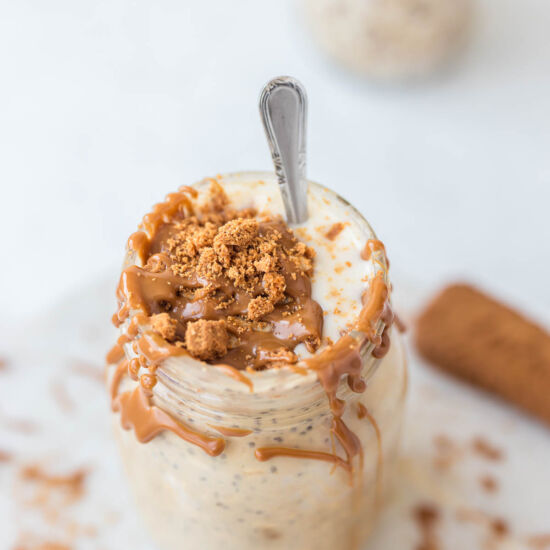 High Protein Biscoff Overnight Oats