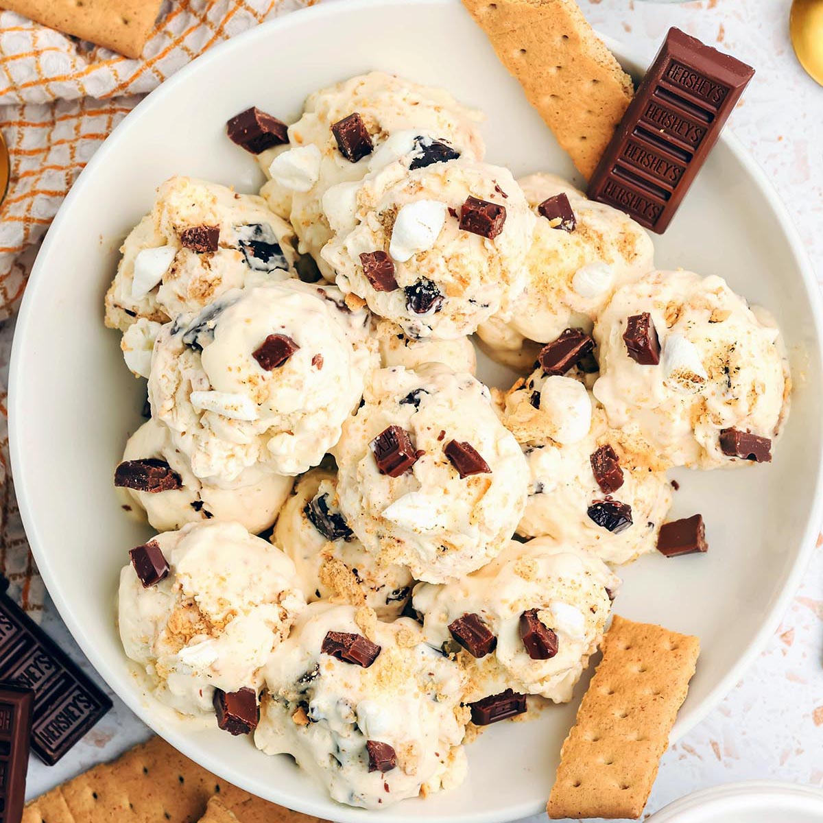 Homemade No Churn S’Mores Ice Cream
