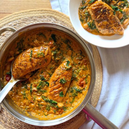 Creamy Tuscan Chicken Orzo