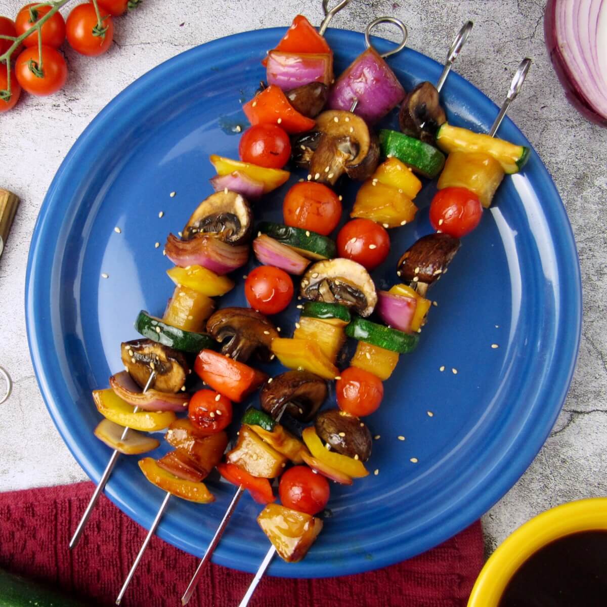 Pineapple Teriyaki Veggie Kebabs