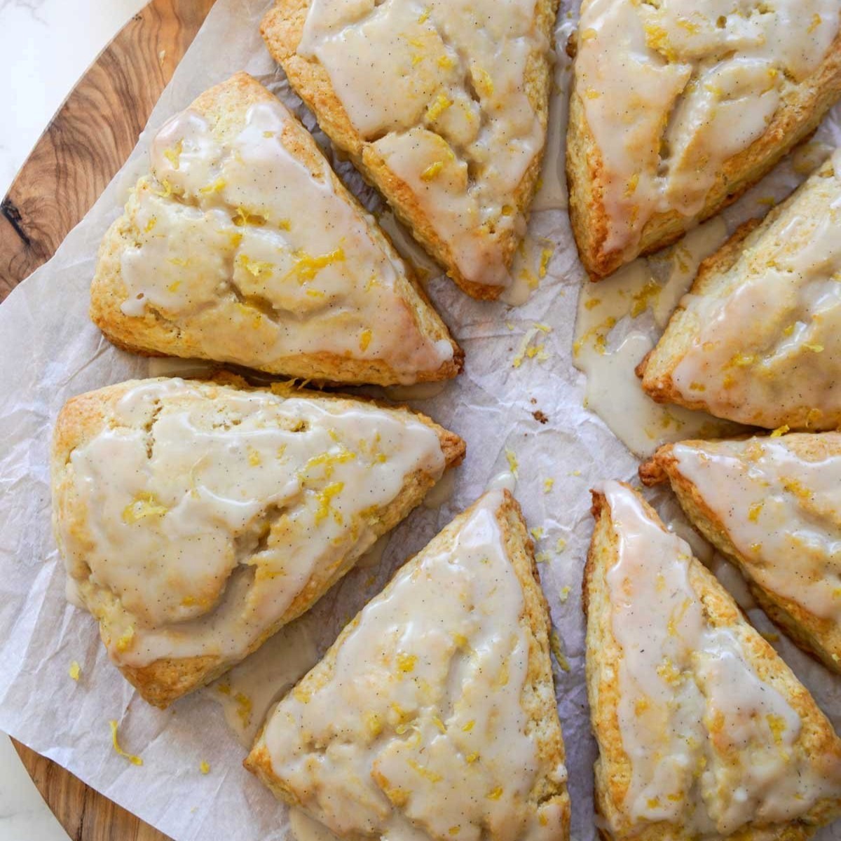 Glazed Lemon and Vanilla Scones
