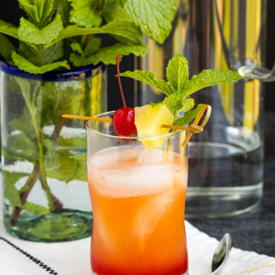 Malibu Pineapple Sunset Cocktail