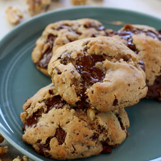 Miso Walnut Chocolate-Chip Cookies