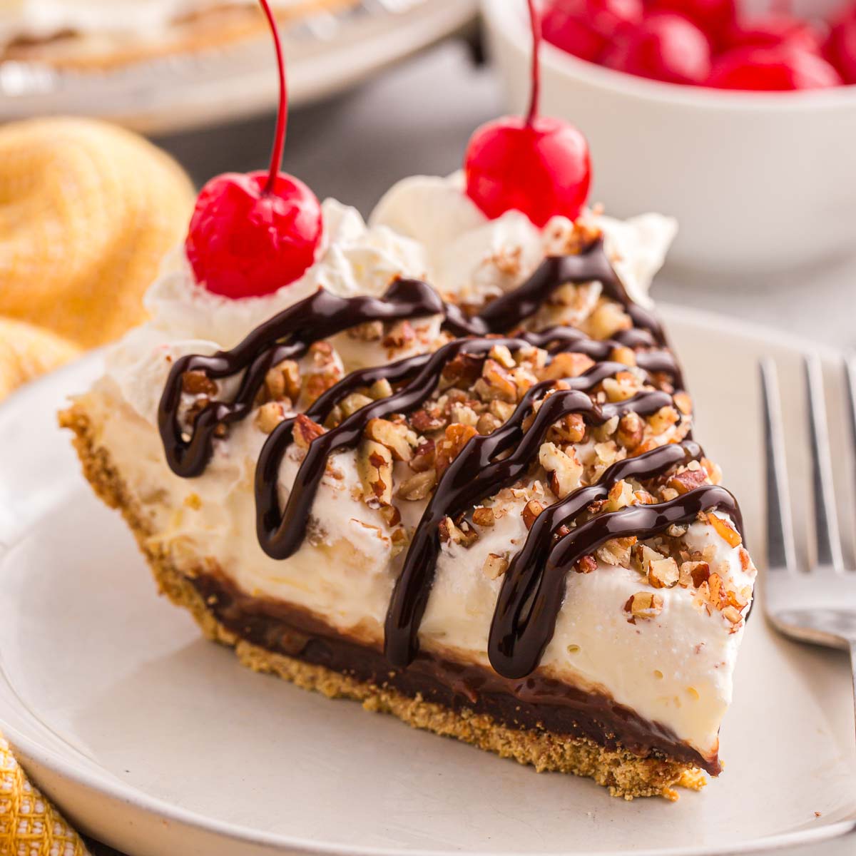 No Bake Banana Split Pie