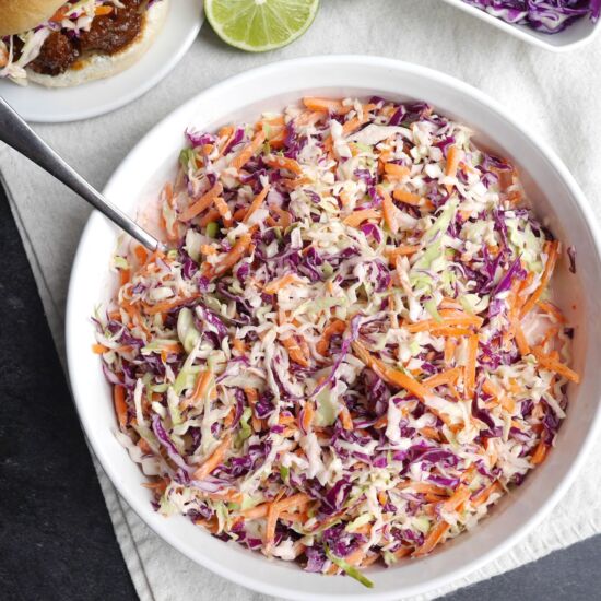 Tangy Coleslaw with Lime Dressing