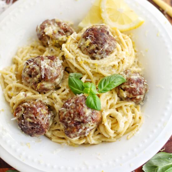 Pesto Meatball Pasta