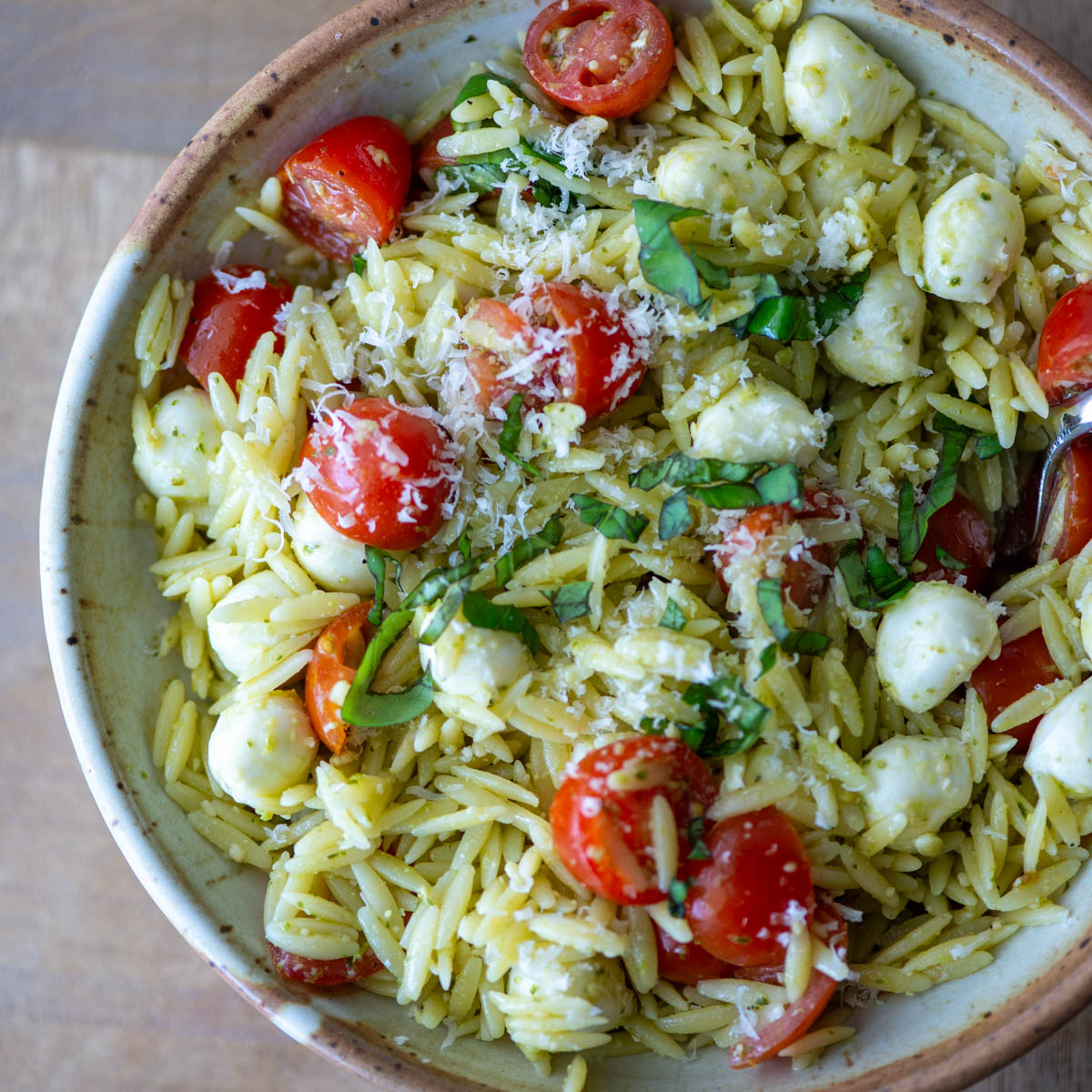 Pesto Orzo Pasta Salad