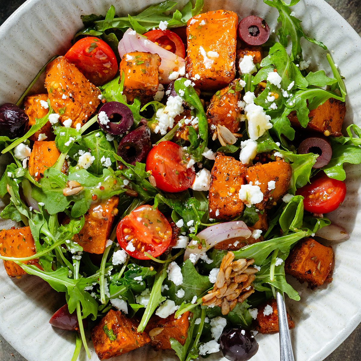 Roasted Sweet Potato Arugula Salad