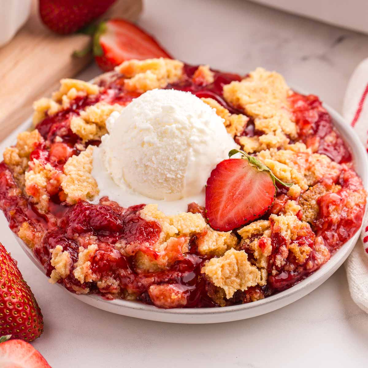 3-Ingredient Strawberry Dump Cake
