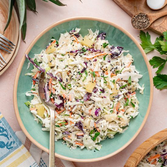 Fresh Pineapple Coleslaw with Honey