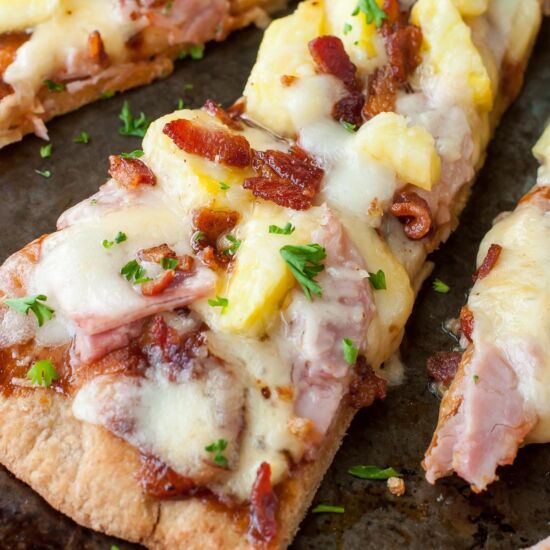 BBQ Hawaiian Flatbread Pizzas