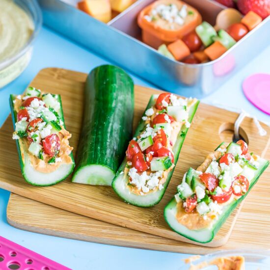 Hummus Cucumber Boats
