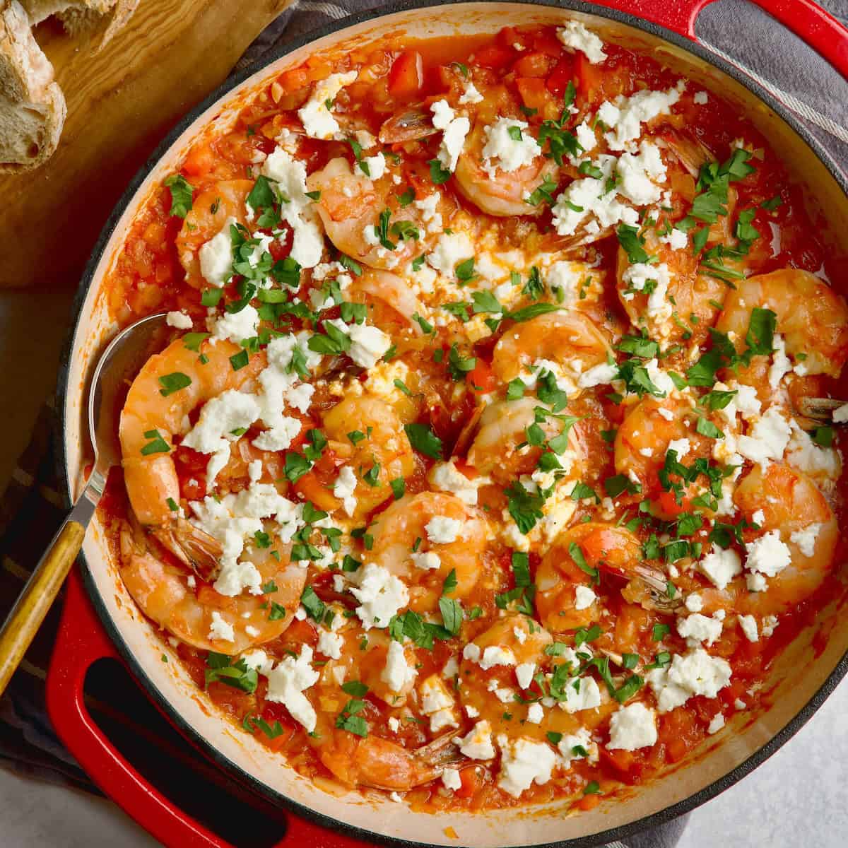 Greek Shrimp With Tomatoes & Feta