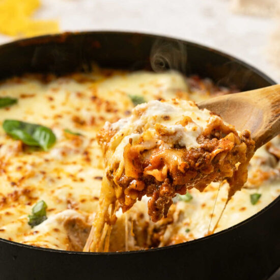One-Pan Cheesy Lasagna Skillet