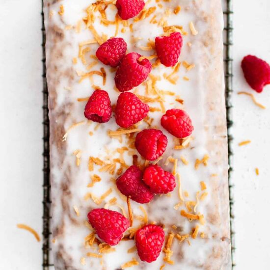 Raspberry Coconut Loaf Cake