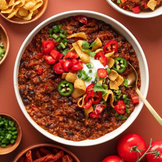 Red Lentil Quinoa Chili