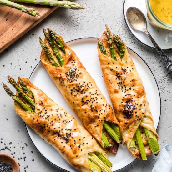 Vegan Asparagus Rice Paper Parcels