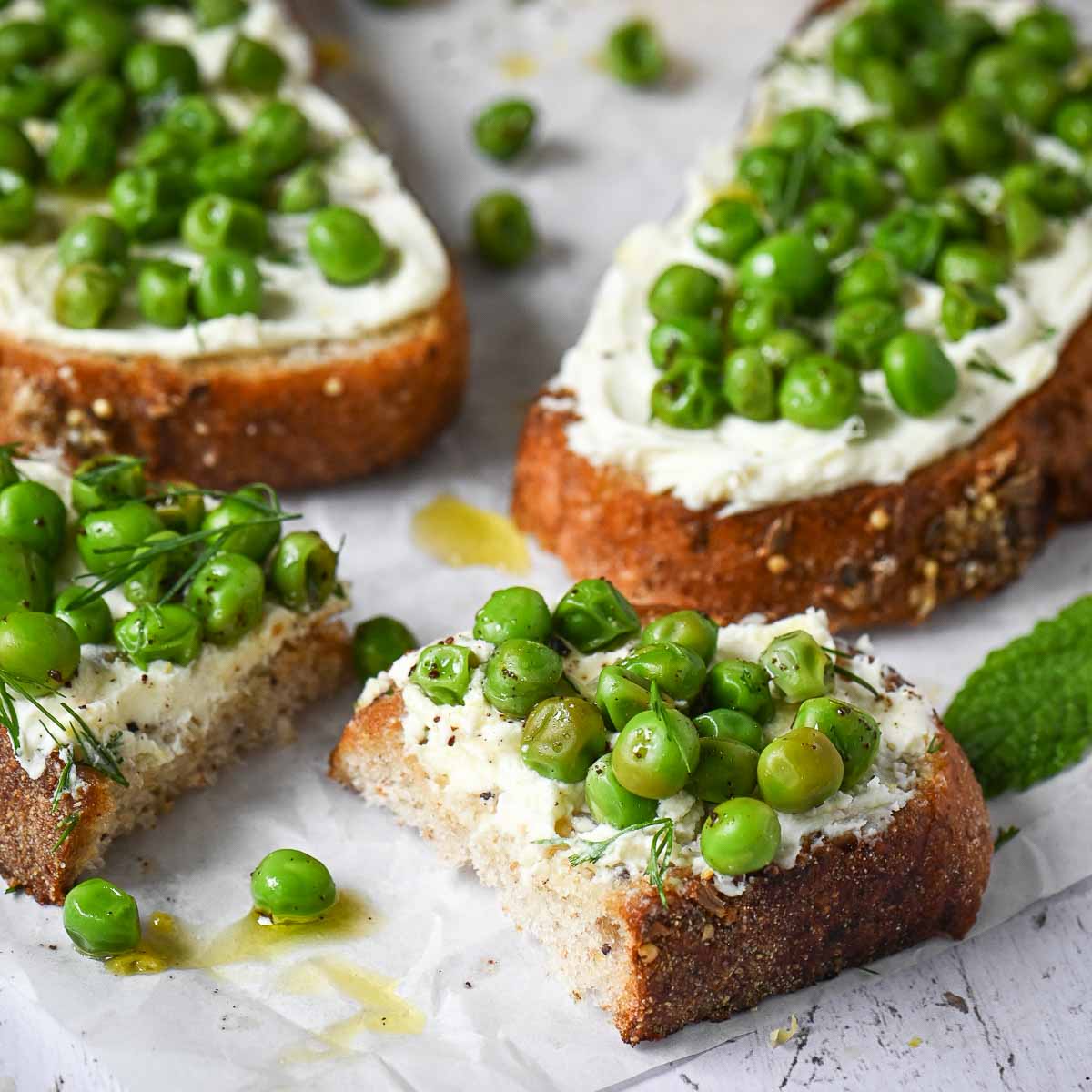 Spring Pea Toast with Mascarpone