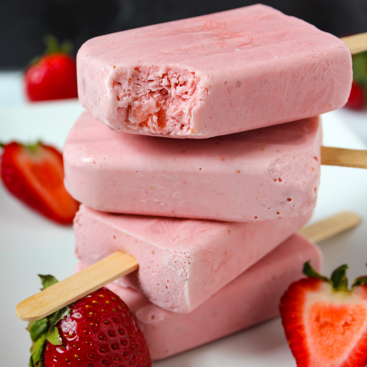 Strawberry Cream Popsicles