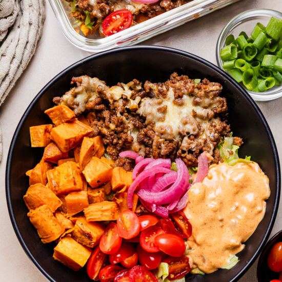 High-Protein Cheeseburger Bowl
