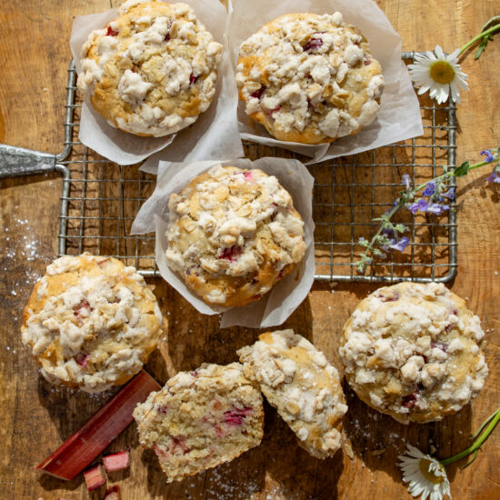 Remarkable Rhubarb Oatmeal Muffins