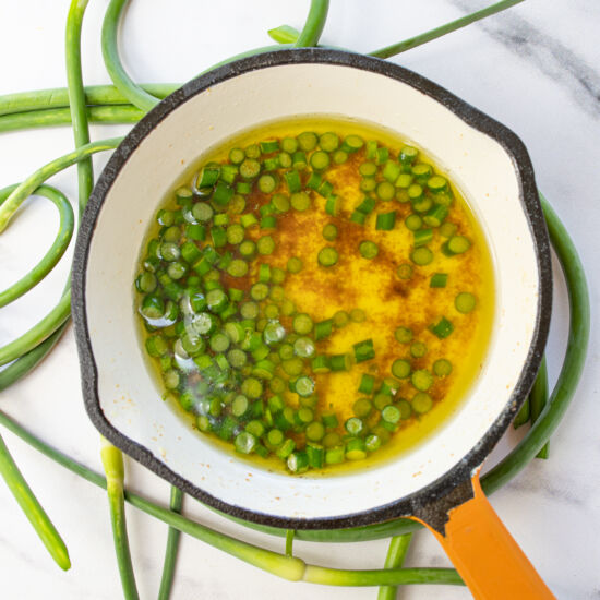 Browned Butter with Garlic Scapes