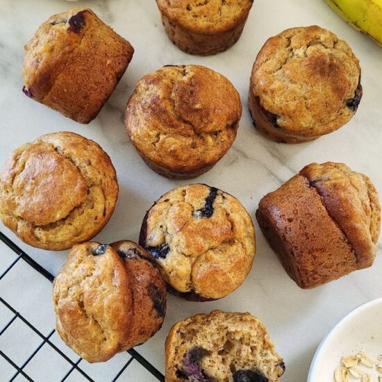 Whole Wheat Banana Blueberry Muffin