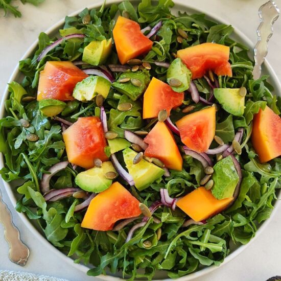 Arugula Papaya Avocado Salad