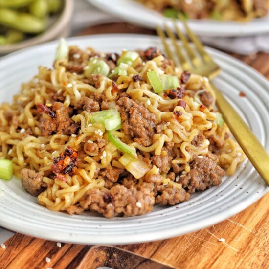 Easy Mongolian Ground Beef Noodles