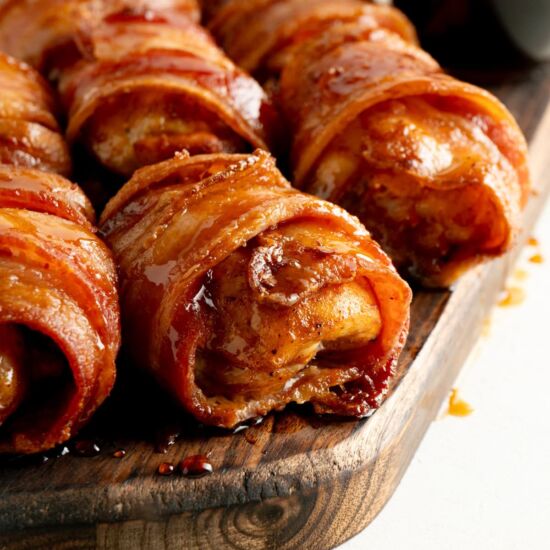 Hot Honey Bacon Wrapped Chicken