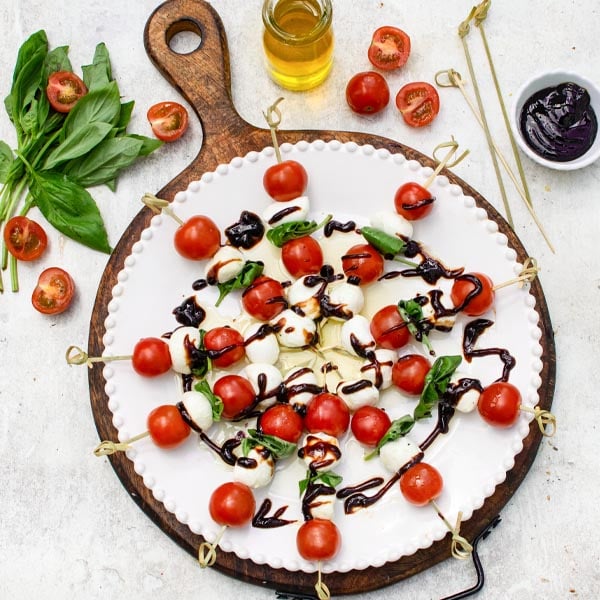 Caprese Skewers with Balsamic Glaze