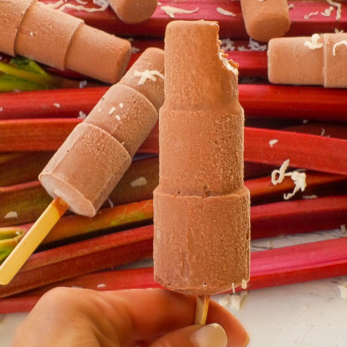 Chocolate Rhubarb Popsicles