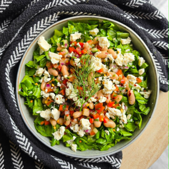 Chopped White Bean Greek Salad