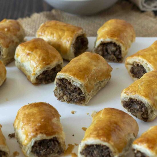 Mushroom and Onion Sausage Rolls