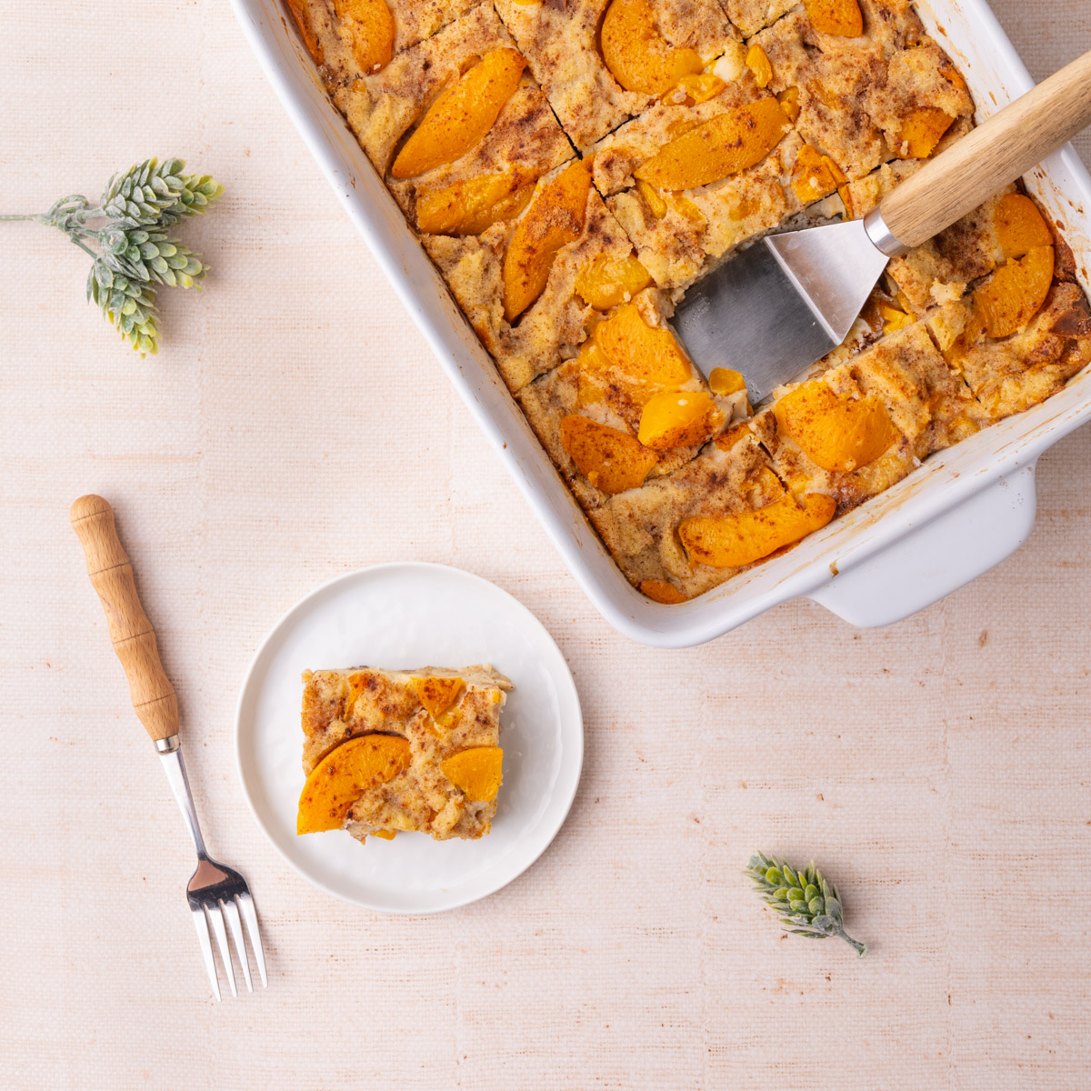 Easy Canned Peach Bread Pudding