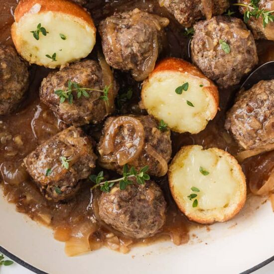 French Onion Meatballs