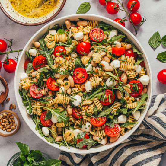 High Protein Caprese Pasta Salad