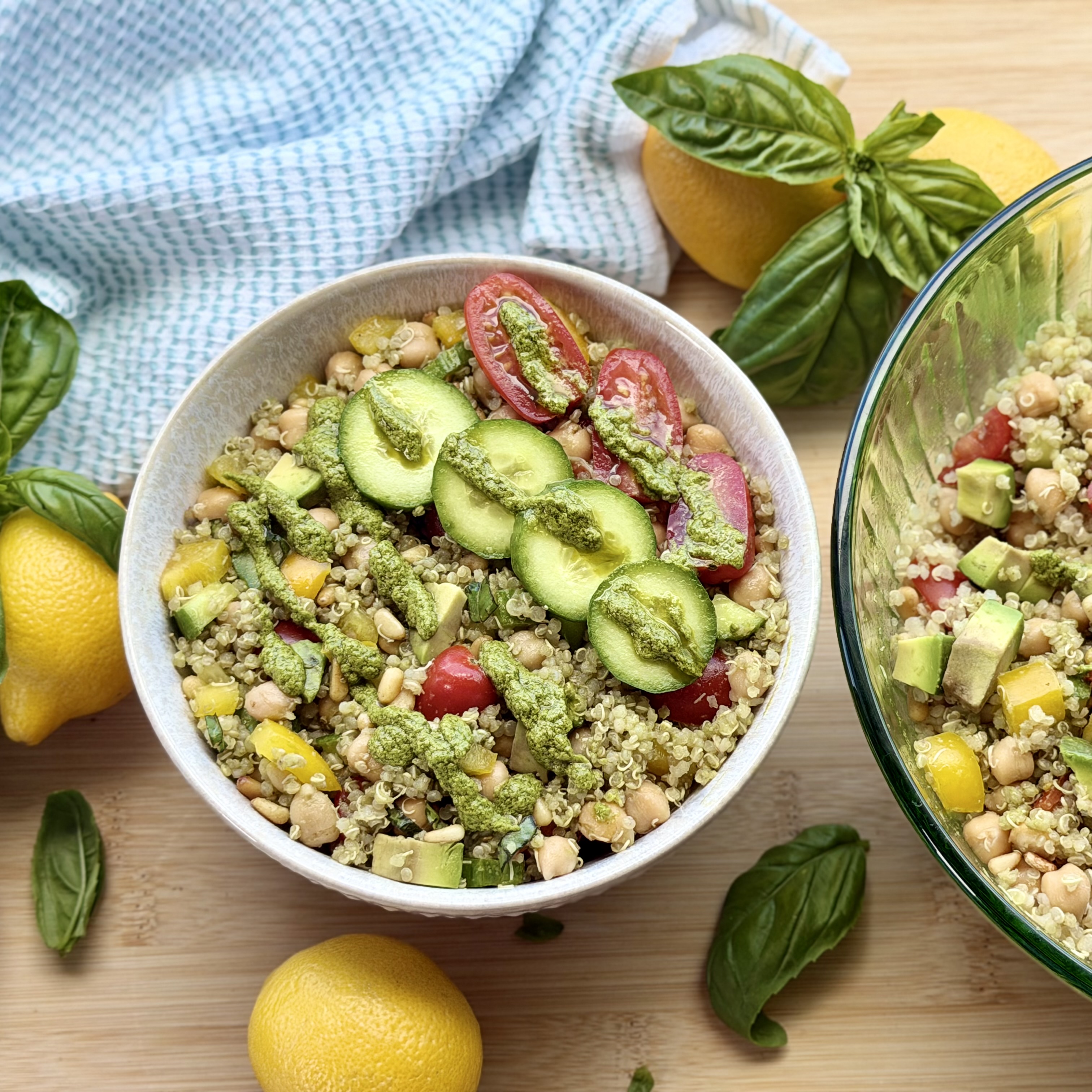 Rainbow Quinoa Pesto Salad