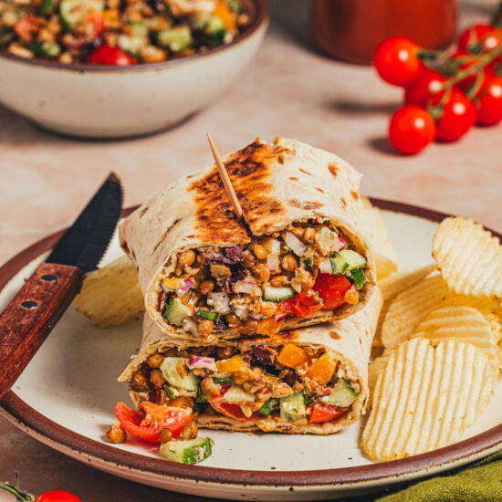 Mediterranean Lentil Salad Wraps
