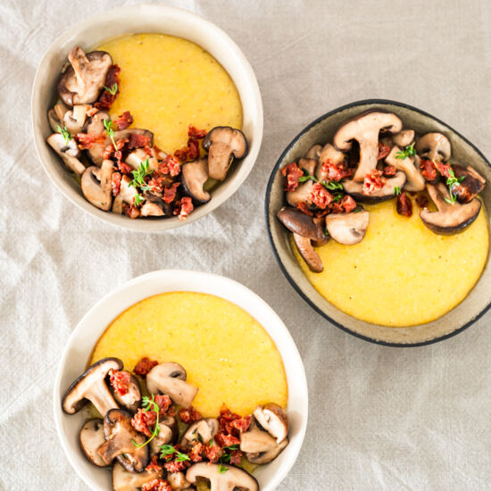 Oven Baked Polenta with Mushrooms