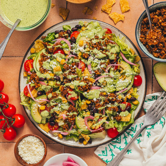 No Cook Taco Salad w/ Walnut “Meat”