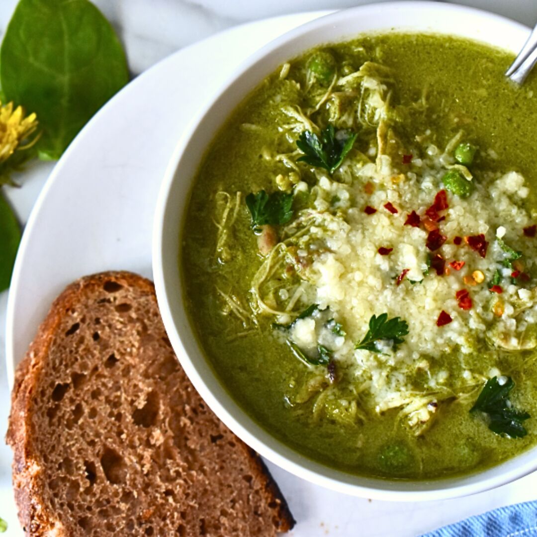 Spring Greens Chicken Soup
