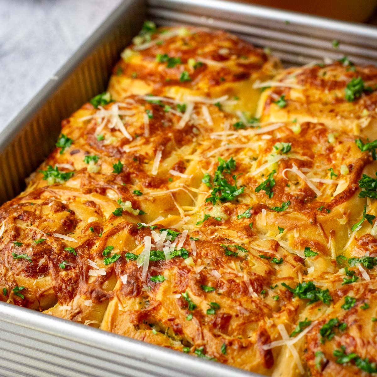 Cheesy Sourdough Garlic Rolls