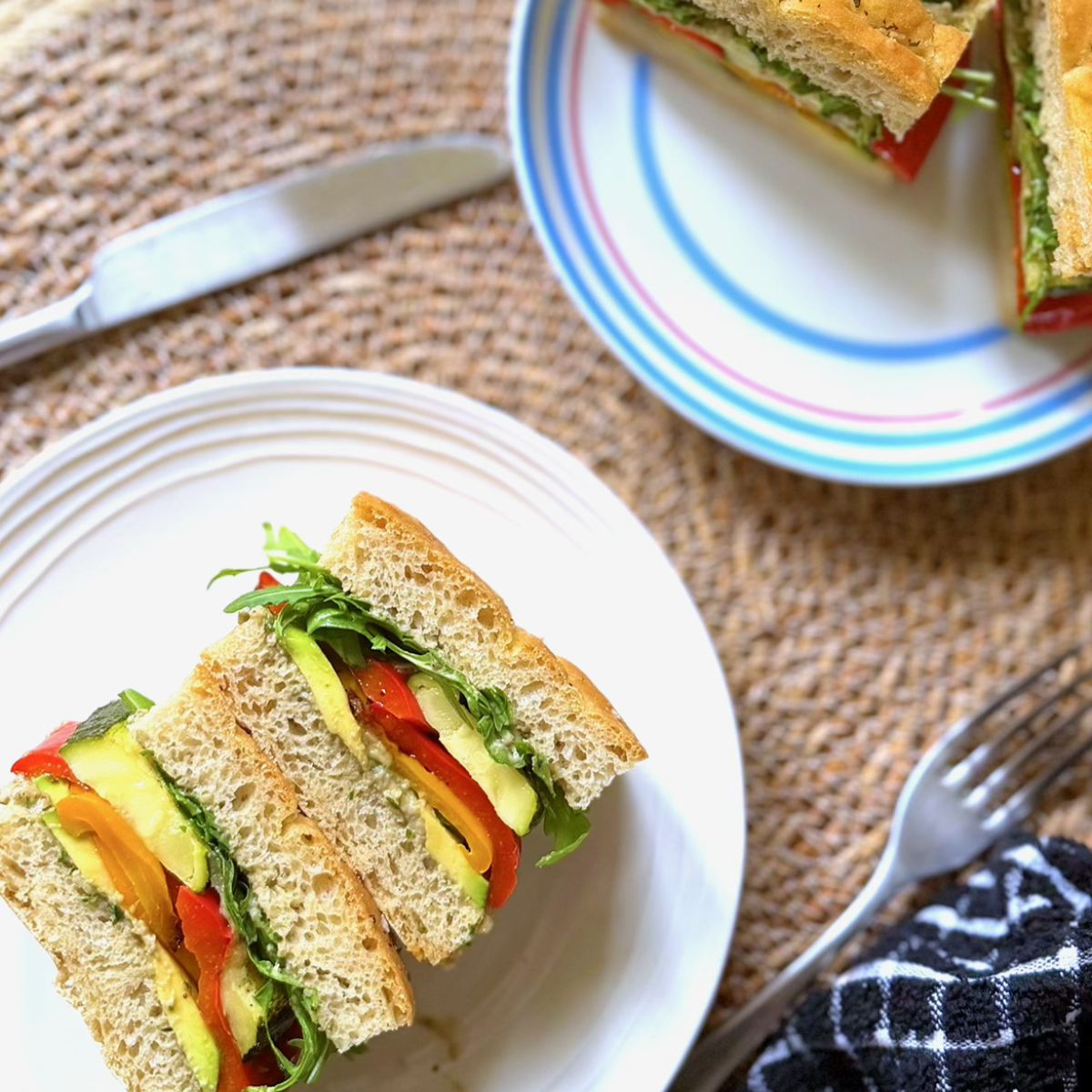 Roasted Veg & Baba Ganoush Sandwich