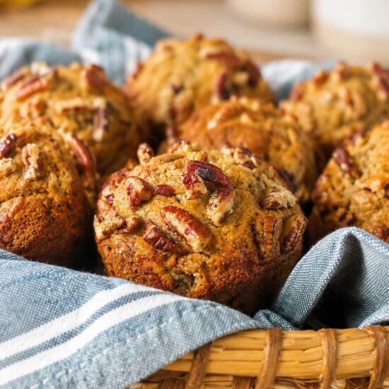Bakery-Style Banana Pecan Muffins