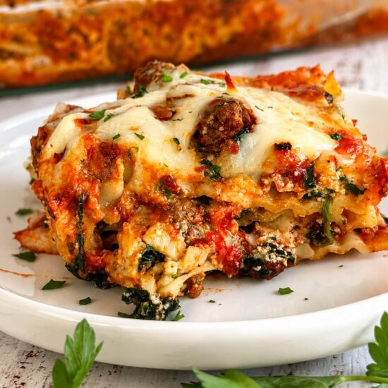 Cheesy Beef and Spinach Lasagna