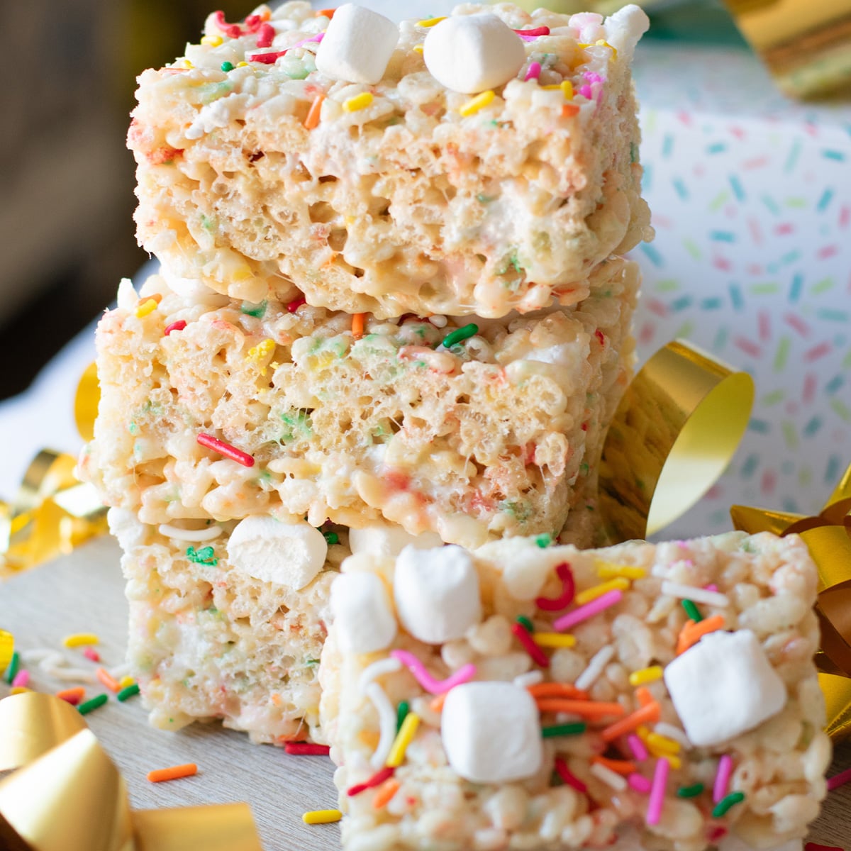 Birthday Cake Rice Krispie Treats