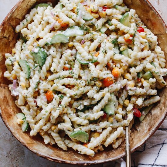 Corn Pasta Salad with Dill