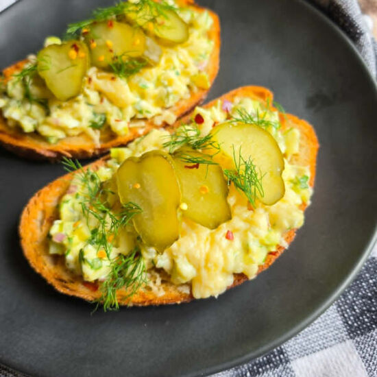 Dill Pickle Egg Salad Melt Toasties