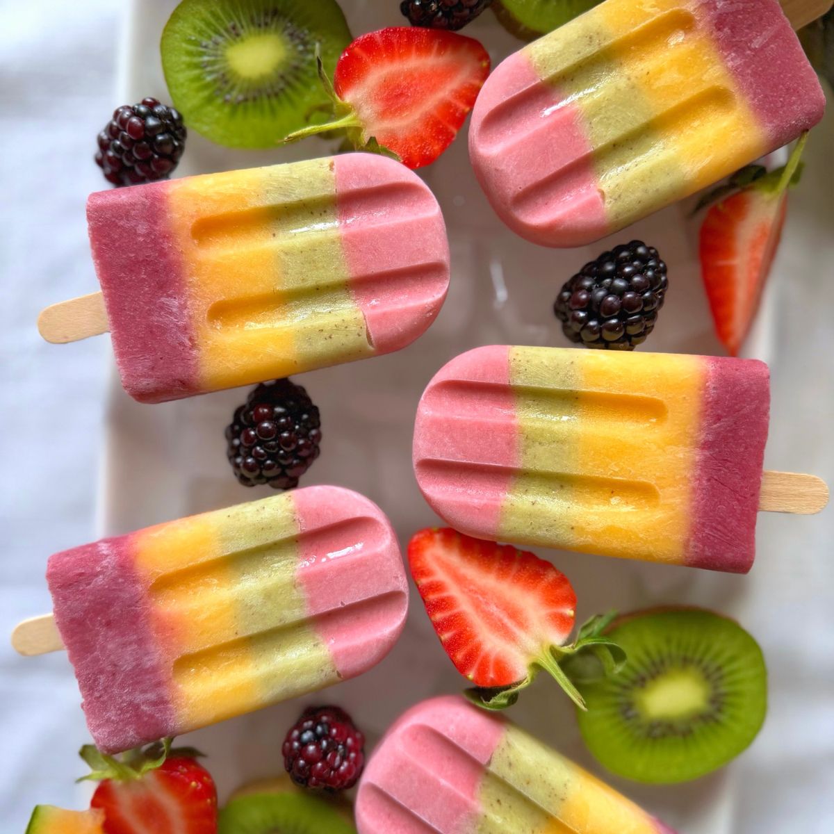Healthy Rainbow Popsicles